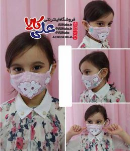 ماسک تنفسی سه لایه قابل شستشوی کودک طرح ابر کد AK03 (2)