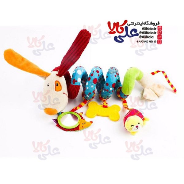 آویز تخت و کریر به همراه دندانگیر طرح سگ هپی مانکی Happy monkey toys