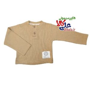 پیراهن کودک پارچه بیسکویتی برند چیلدرن مدل یقه ژاپنی